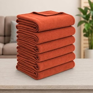 soft fleece blanket for single bed mild winter traveling blanket warm bedsheets all seasons blanket micro mink  lightweight single bed blanket for home 150220 cm rust - set of 6