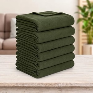 soft fleece blanket for single bed mild winter traveling blanket warm bedsheets all seasons blanket micro mink  lightweight single bed blanket for home 150220 cm green - set of 6