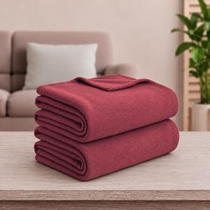 soft fleece blanket for single bed mild winter traveling blanket warm bedsheets all seasons blanket micro mink  lightweight single bed blanket for home 150220 cm maroon - set of 2