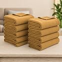 Soft Fleece Blanket for Single Bed, Mild Winter, Traveling Blanket, Warm Bedsheets, All Seasons Blanket, Micro Mink | Lightweight Single Bed Blanket for Home, 150×220 cm (Beige - Set of 8)
