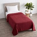 Soft Fleece Blanket for Single Bed, Mild Winter, Traveling Blanket, Warm Bedsheets, All Seasons Blanket, Micro Mink | Lightweight Single Bed Blanket for Home, 150×220 cm (Maroon)