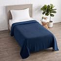 Soft Fleece Blanket for Single Bed, Mild Winter, Traveling Blanket, Warm Bedsheets, All Seasons Blanket, Micro Mink | Lightweight Single Bed Blanket for Home, 150×220 cm (Blue)
