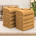 Soft Fleece Blanket for Single Bed, Mild Winter, Traveling Blanket, Warm Bedsheets, All Seasons Blanket, Micro Mink | Lightweight Single Bed Blanket for Home, 150×220 cm (Beige - Set of 10)
