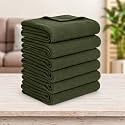 Soft Fleece Blanket for Single Bed, Mild Winter, Traveling Blanket, Warm Bedsheets, All Seasons Blanket, Micro Mink | Lightweight Single Bed Blanket for Home, 150×220 cm (Green - Set of 6)