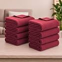 Soft Fleece Blanket for Single Bed, Mild Winter, Traveling Blanket, Warm Bedsheets, All Seasons Blanket, Micro Mink | Lightweight Single Bed Blanket for Home, 150×220 cm (Maroon - Set of 8)
