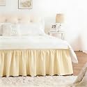Soft Ivory Bed Skirt Queen Size 12" Drop, Elastic Wrap Around Bedskirt