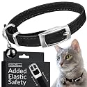 Soft Leather Cat Collar with Safety Elastic