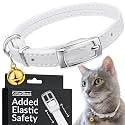 Soft Leather Cat Collar with Safety Elastic