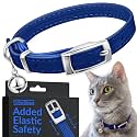 Soft Leather Cat Collar with Safety Elastic
