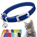 Soft Leather Cat Collar with Safety Elastic