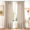jinchan Linen Curtains Light Filtering Back Tab