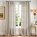 jinchan Linen Curtains Light Filtering Back Tab