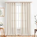 jinchan Winslow Sheer Curtains 96 Inch for