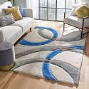Soft Modern Shag Area Rugs Fluffy Living