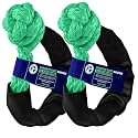 Soft Shackle 2 Pack - ½” x 22” Off-Road Recovery Kit with Tow Straps & Tow Hooks - 38,000 lb Break Strength - Heavy Duty Synthetic Rope Outdoor Enthusiasts - US Vet Owned, Green