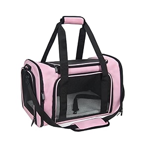 soft sided carrier for small medium cats dogstsa airline approved collapsible travel pet carrier medium pink