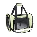 Soft Sided Carrier for Small Medium Cats Dogs,Removable Pad Collapsible Travel Pet Carrier Large Green