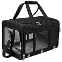 Soft Sided Cat/Dog Carrier,Collapsible Pets Travel Carriers for Pet/Puppy with Shoulder Strap & Removable Mat,Mesh Top Load Small Dogs/Cats Carry Bag Up to 17 Lbs TSA Airline Approvedï¼Ë†Black,Mï¼â€°