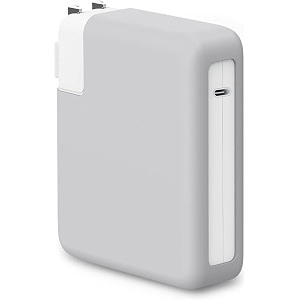 soft silicone power adapter sleeve case for 2021 2022 2023 macbook pro 16 inch a2485 m1 a2780 m2 chip charger protective cover 140w grey
