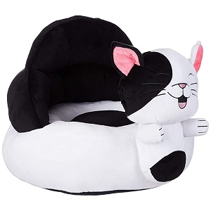 zoby soft toy kids sofa cum bed and chair for comfort soft seat for baby sitting comfortable chair baby toys seat soft plush cushion and chair for kids baby gift - pack of 1black amp white