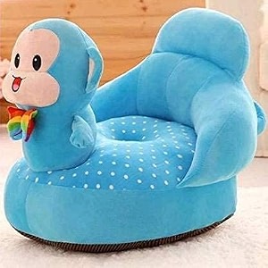 soft toy kids sofa cum bed and chair for comfort soft seat for baby sitting comfortable chair baby toys supporting seat soft plush cushion and chair for kids baby gift - pack of 1 sky_blue