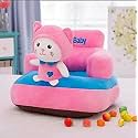 Soft Toy Kids Sofa Cum Bed and Chair for Comfort Soft seat for Baby Sitting Comfortable Chair, Baby Toys Supporting Seat Soft Plush Cushion and Chair for Kids, Baby Gift - Pack of 1 (Pink-Blue)
