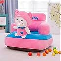 Soft Toy Kids Sofa Cum Bed and Chair for Comfort Soft seat for Baby Sitting Comfortable Chair, Baby Toys Supporting Seat Soft Plush Cushion and Chair for Kids, Baby Gift - Pack of 1 (Yellow with Pink)