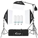 ShowMaven Softbox Lighting Kit Photography- Professional Continuous Light System Photo Lighting Kit with E27 135W Bulbs 5500K Photo Equipment for Portraits Video Shooting
