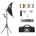 Softbox Photography Lighting Kit,22"X22" Soft Box Lighting Set with Double 85W 3000-7500K LED Bulbs，Photo Studio Equipment for Photography,Podcast Lighting，Shooting，Video Recording