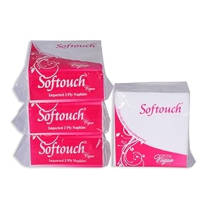 softouch premium 2 ply tissue paper napkins - pack of 4  50 pulls per pack  200 pulls napkins