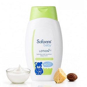 softsens baby lotion 200ml  ph 55  moisturizing shea butter amp milk cream formula  long lasting hydration for newborn dry face body  non-sticky lightweight baby body lotion combo for baby and kids 0-5 years