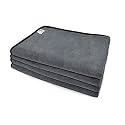 SOFTSPUN 680 GSM, Microfiber Super Absorbent Cloth 40x80 Cms 4Piece Grey Towel Set, Extra Thick Microfiber Cleaning Cloths Perfect for Bike, Auto, Cars Both Interior and Exterior.