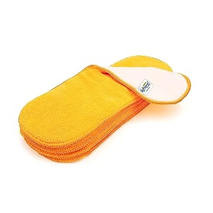 softspun microfiber 4 layer baby pocket diaper inserts pack of 4 large size orange age 0-24 months washable reusable ultra absorbent super soft amp comfortable for babies skin of newborn baby