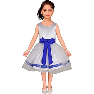 SOFYANA Girls Satin A-Line Knee-Length Dress
