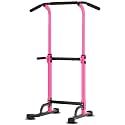 soges Power Tower Pull Up Bar Station, Free Standing Pull Up Rack Dip Station for Home Gym, Height Adjustable Home Strength Training Fitness Workout Equipment