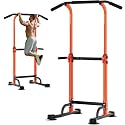 soges Power Tower Pull Up Bar Station, Free Standing Pull Up Rack Dip Station for Home Gym, Height Adjustable Home Strength Training Fitness Workout Equipment