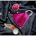 SOHAM SHREE ® Fashion Wedding Special Mask Light-weight Satin Cotton Cloth Face Mask (Rani Pink) - Unisex