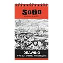 SoHo Urban Artist Softcover Drawing Pad - 4"x6" - 92 lb. (150gsm), Mixed Media Sketchbook, 24 Dual-Sided Sheets, Acid-Free, Wire-Bound, Micro-Perforated, Repeated Erasing &amp; Reworking