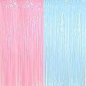 SOI Foil Metallic Tinsel Fringe Big Size Curtains for Birthday, Anniversaries, Graduation, Retirement, Baby Shower Decoration (Pack of 2) (Black)