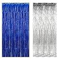 SOI Tinsel Curtains | Blue & Silver - Birthday Decoration (Pack of 2)