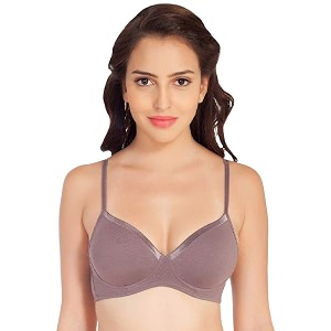 SOIE Womens Solid Semi Medium Coverage Padded
