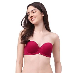 SOIE Womens Padded Strapless Bra Wired