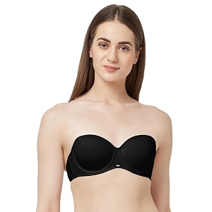 SOIE Womens Padded Strapless Bra Wired