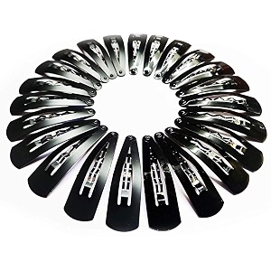 tic-tac hair clips glossy amp matte black stainless steel for girls amp women 24pc 24 pc matte