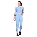 Soild Full Sleeve Striped | Round Neck Tracksuit For Women and Girls