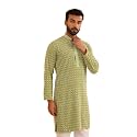 SOJANYA Men's Coffee Brown Cotton Blend Kurta with Intricate Embroidery &amp; Subtle Sequin Work