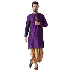 SOJANYA Mens Silk Blend Solid Since 1958