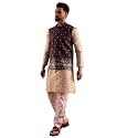 SOJANYA Men39s Silk Blend Cream Kurta amp