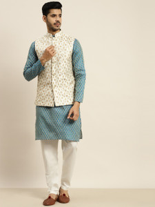 SOJANYA Men Kurta Pyjama Ethnic Jacket Set
