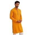 SOJANYA Mens Cotton Checkered Thread Embroidered Long